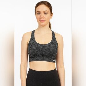 🩶 Avia Gray Heather Sports Bra Size Large | Racerback Activewear